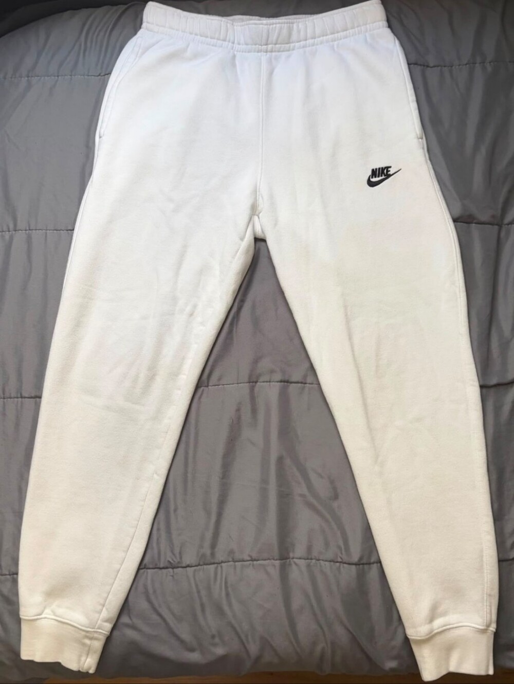 Nike Men’s White Jogger Sweatpants, EUC - Picture 2 of 2